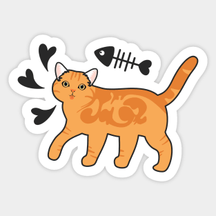 Doodle American Shorthair Cat - Orange Sticker